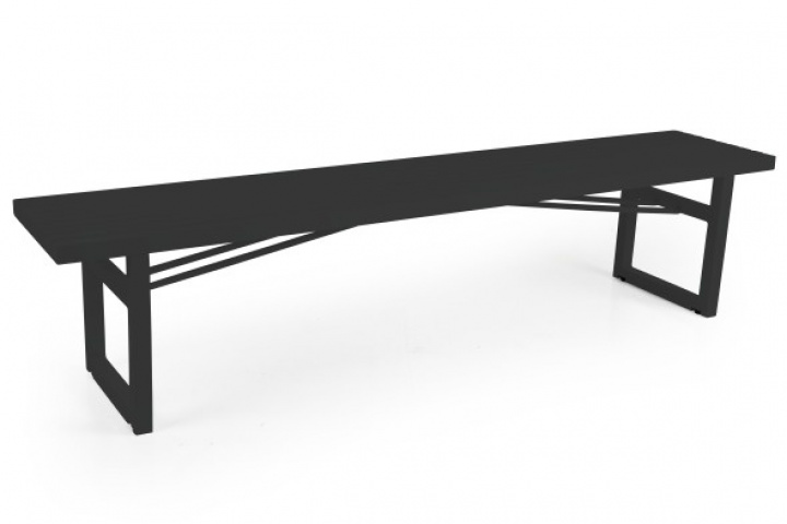 Vevi Bench 200x41 cm - sort i gruppen Udendørs møbler / Materiale / Aluminiummøbler / Andet - Aluminiummøbler hos Sommarboden i Höllviken AB (4023-8)