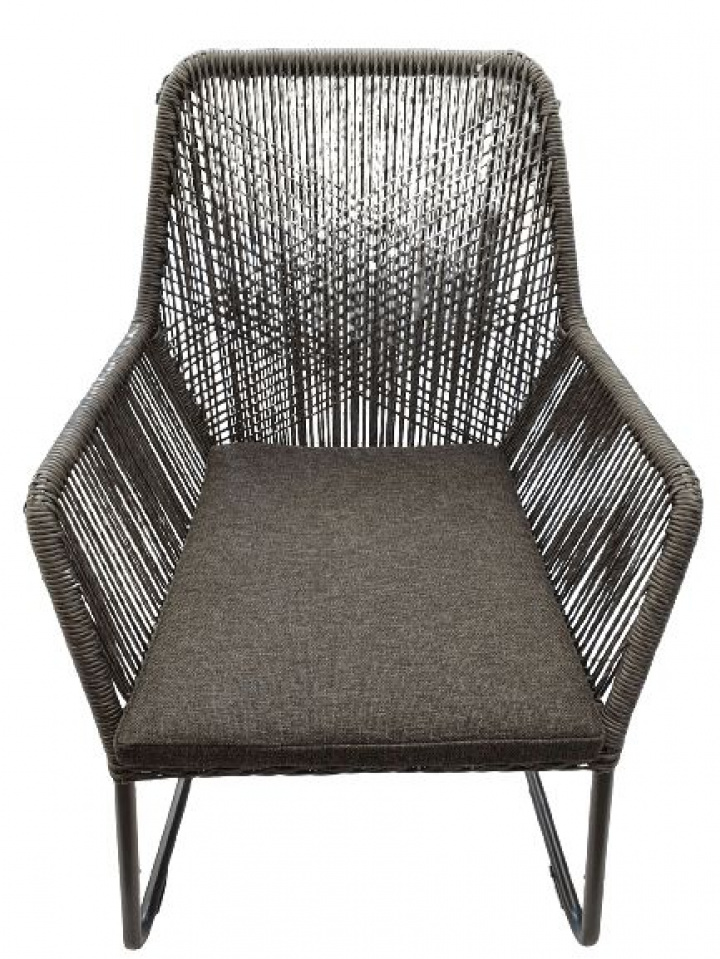 Midway Frame Chair - Grå/sort pude i gruppen Udendørs møbler / Materiale / Kunstrattanmøbler / Stole - Kunstrottingmøbler hos Sommarboden i Höllviken AB (4032-8-72-81)