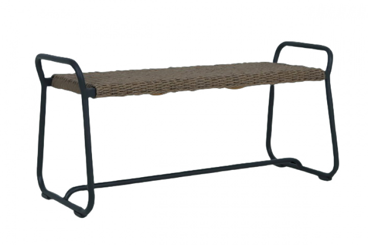 Midway Bench 110x36 cm - sort/lysebrun i gruppen Udendørs møbler / Materiale / Kunstrattanmøbler / Andet - Kunstrottingmøbler hos Sommarboden i Höllviken AB (4039-8-61)