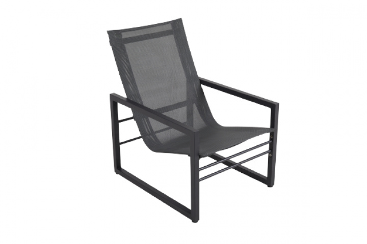 Vevi Highchair - Black/Anthracite Textilene i gruppen Udendørs møbler / Materiale / Aluminiummøbler / Stole - Aluminiumsmøbler hos Sommarboden i Höllviken AB (4048-8-79)