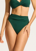 High Waist Wrap Front bikinitrusser - evergreen