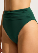 High Waist Wrap Front bikinitrusser - evergreen