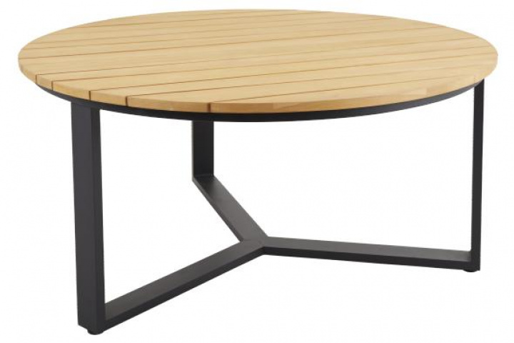 Laurion spisebord ø 150 H74 cm - sort/teak i gruppen Udendørs møbler / Bord / Spisebord hos Sommarboden i Höllviken AB (4066-8)