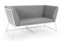 Vence 2 sæder sofa - hvid/perle grå dyna