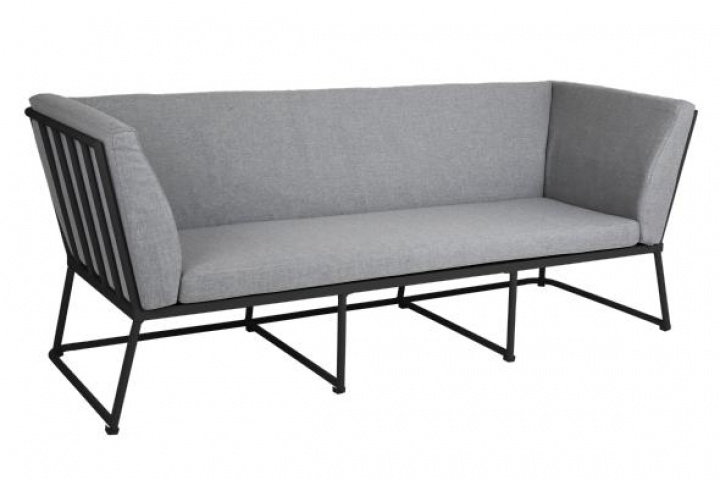 Vence 3-pers. sofa - sort/pearl grey pude i gruppen Udendørs møbler / Materiale / Aluminiummøbler / Loungemøbler - Aluminiummøbler hos Sommarboden i Höllviken AB (4073-8-07)