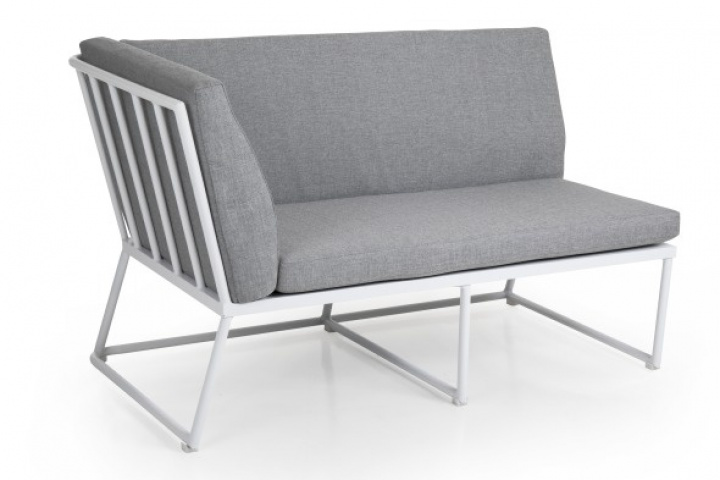 Vence 2 -sæder H Finish - Hvid/grå dyna i gruppen Udendørs møbler / Loungemøbler / Loungemoduler / Afslutningsdele - Lounge-moduler hos Sommarboden i Höllviken AB (4075H-05-07)