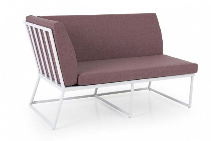 Vence 2-personers sofa med høj ryg - hvid/peonies pude i gruppen Udendørs møbler / Loungemøbler / Loungemoduler / Afslutningsdele - Lounge-moduler hos Sommarboden i Höllviken AB (4075H-05-201)