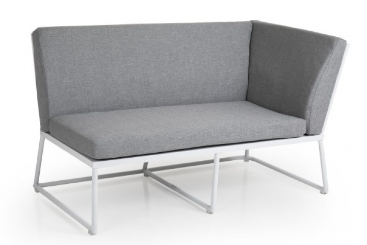 Vence 2 -Seater V End - White/Gray Dyna i gruppen Udendørs møbler / Loungemøbler / Loungemoduler / Afslutningsdele - Lounge-moduler hos Sommarboden i Höllviken AB (4075V-05-07)