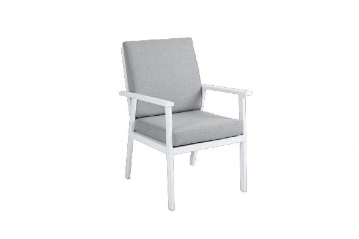 Samvaro lænestol - hvid/perle grå pude i gruppen Udendørs møbler / Materiale / Aluminiummøbler hos Sommarboden i Höllviken AB (4140-05-07)