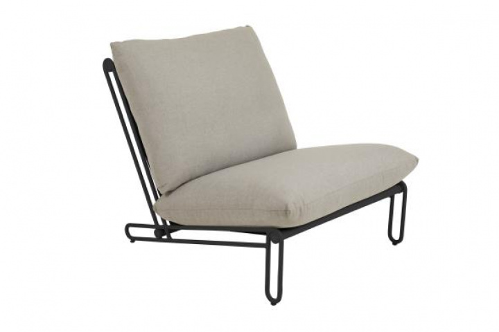Flash lænestol byggebar - sort/ler beige dyna i gruppen Udendørs møbler / Loungemøbler / Loungegrupper / Byg selv hos Sommarboden i Höllviken AB (4191-8-28)
