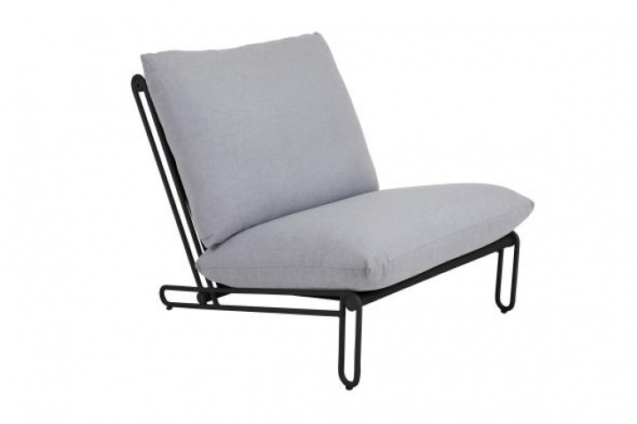 Flash lænestol byggebar - sort/himmel grå dyna i gruppen Udendørs møbler / Loungemøbler / Loungegrupper / Byg selv hos Sommarboden i Höllviken AB (4191-8-71)