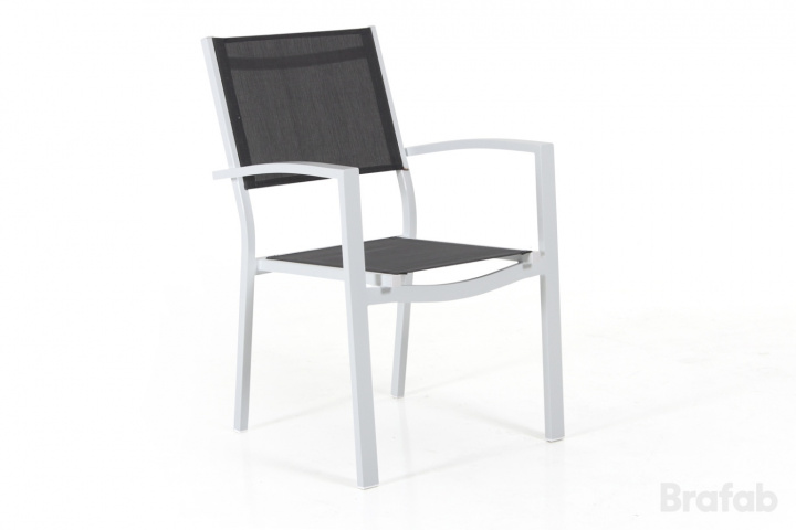 Leone Stack Chair - Matte hvid/grå i gruppen Udendørs møbler / Materiale / Aluminiummøbler / Stole - Aluminiumsmøbler hos Sommarboden i Höllviken AB (4211-50-7)