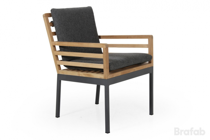 Zalongo lænestol - teak med grå pude i gruppen Udendørs møbler / Materiale / Teakmøbler / Stole med armlæn - Teakmøbler hos Sommarboden i Höllviken AB (4251-72-73)