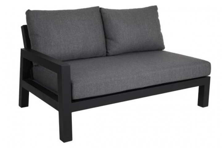Stettler 2 -personers sofa til højre - sort/kul pude i gruppen Udendørs møbler / Loungemøbler / Loungemoduler / 2-sæders sofa - loungemoduler hos Sommarboden i Höllviken AB (4375H-80-78)
