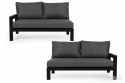 Stettler sofa 2 sæder HV finish - Matte sort med grå pude