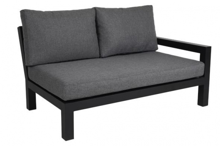 Stettler 2 -personers sofa tilbage - sort/kul pude i gruppen Udendørs møbler / Loungemøbler / Loungemoduler / 2-sæders sofa - loungemoduler hos Sommarboden i Höllviken AB (4375V-80-78)