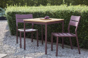 Nox Bistro cafebord 70x70 H73 cm - zin rød/bambus