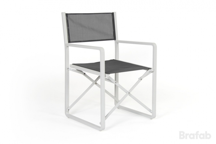 Lensdirektørs stol - hvid/grå i gruppen Udendørs møbler / Materiale / Teakmøbler / Stole med armlæn - Teakmøbler hos Sommarboden i Höllviken AB (4649-5-7)