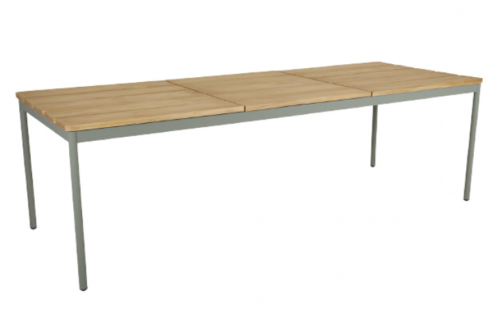 NOx spisebord 238x90 H73 cm - Dusty Green/Teak i gruppen Udendørs møbler / Materiale / Aluminiummøbler / Spisebord - Aluminiummøbler hos Sommarboden i Höllviken AB (4657F-32)