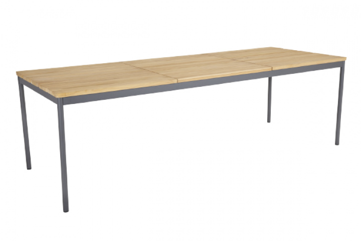 NOX spisebord 238x90 H73 cm - Anthracite/teak i gruppen Udendørs møbler / Materiale / Aluminiummøbler / Spisebord - Aluminiummøbler hos Sommarboden i Höllviken AB (4657F-73)