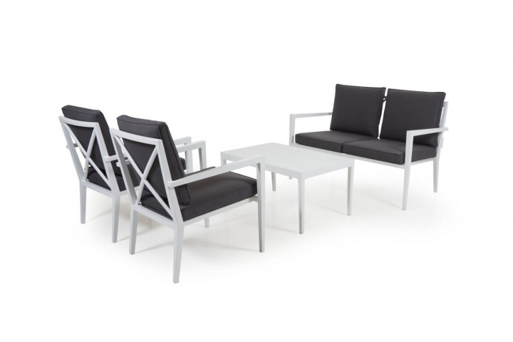 Sorba sofa -gruppe med pude inkl. Tabel - Hvid i gruppen Udendørs møbler / Loungemøbler / Loungegrupper / Færdige pakker hos Sommarboden i Höllviken AB (4670-05-79)