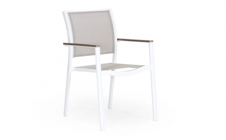 Scilla lænestol - hvid/taupe i gruppen Udendørs møbler / Materiale / Aluminiummøbler / Stole - Aluminiumsmøbler hos Sommarboden i Höllviken AB (4740-50-25)