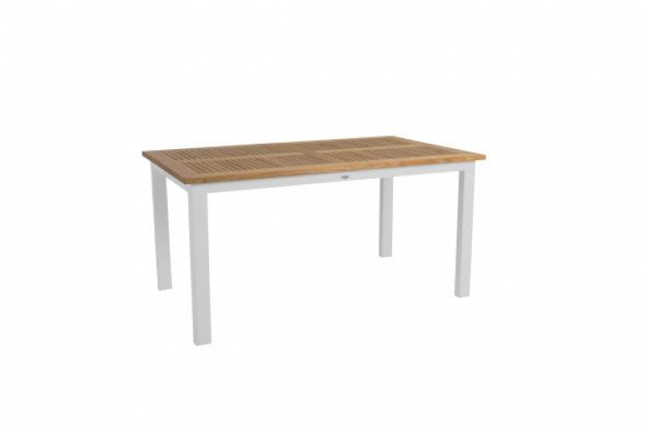 Lyon spisebord teak 152-210x92 cm - hvid mat i gruppen Udendørs møbler / Materiale / Aluminiummøbler / Spisebord - Aluminiummøbler hos Sommarboden i Höllviken AB (4741-05)
