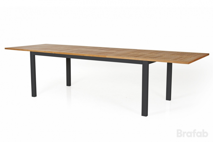 Lyon spisebord teak 224-304x100 cm - sort i gruppen Udendørs møbler / Materiale / Aluminiummøbler / Spisebord - Aluminiummøbler hos Sommarboden i Höllviken AB (4743-8)