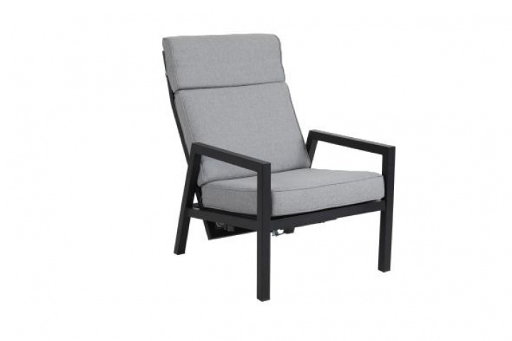 Belfort stillingsstol, justerbar - sort/perle grå pude i gruppen Udendørs møbler / Loungemøbler / Loungemoduler / Lænestole - Loungemoduler hos Sommarboden i Höllviken AB (4781-8-07)