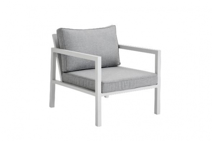 Belfort lænestol - hvid/perle grå pude i gruppen Udendørs møbler / Loungemøbler / Loungegrupper / Byg selv hos Sommarboden i Höllviken AB (4861-5-07)