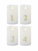 Sara Advent Lights, 4 Pack - White/Gold