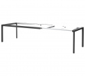 Drop spiseborde fortryder 200x100 cm med indsættelser - Lavagrå
