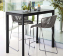 Drop barbordstel 150x75 cm - lava grey