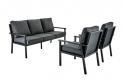 Rana 3-sits sofagruppe, høj - sort/grå pudde