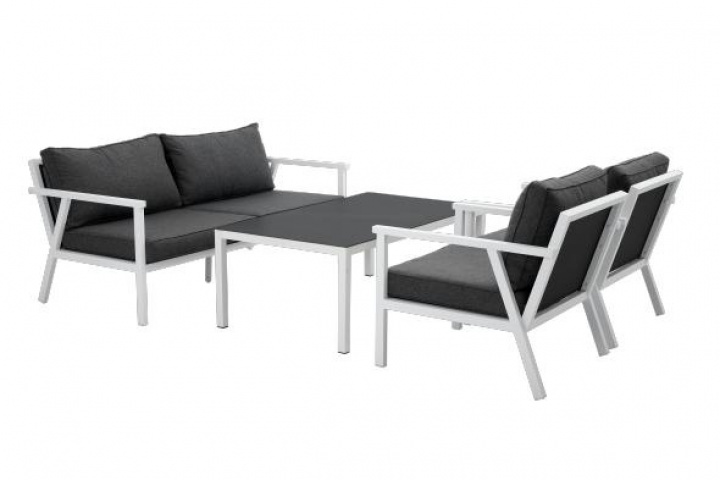 Rana 2,5 sædersofa Group Low - White/Onyx i gruppen Udendørs møbler / Loungemøbler / Loungegrupper / Færdige pakker hos Sommarboden i Höllviken AB (5088-50-73)