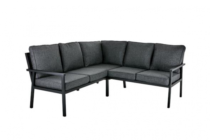 Rana hjørnegruppe lille høj eksklusiv bord - sort/grå pudde i gruppen Udendørs møbler / Loungemøbler / Loungemoduler / Hjørnedele - Loungemoduler hos Sommarboden i Höllviken AB (5094-80-73)