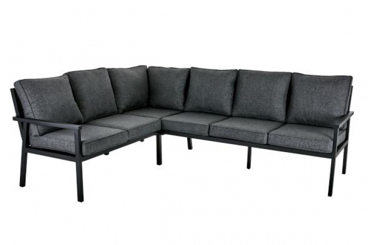 Rana hjørnegruppe stor høj eksklusiv bord - sort/grå pudde i gruppen Udendørs møbler / Loungemøbler / Loungemoduler / Hjørnedele - Loungemoduler hos Sommarboden i Höllviken AB (5095-80-73)