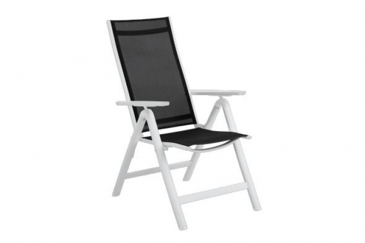 Rana positionsstol - hvid/sort i gruppen Udendørs møbler / Materiale / Aluminiummøbler / Stole - Aluminiumsmøbler hos Sommarboden i Höllviken AB (5182-50-81)