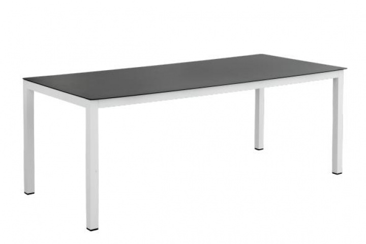 Rana Spisebord 200x90 H73 cm - Hvid/glas i gruppen Udendørs møbler / Materiale / Aluminiummøbler / Spisebord - Aluminiummøbler hos Sommarboden i Höllviken AB (5186-50-81)