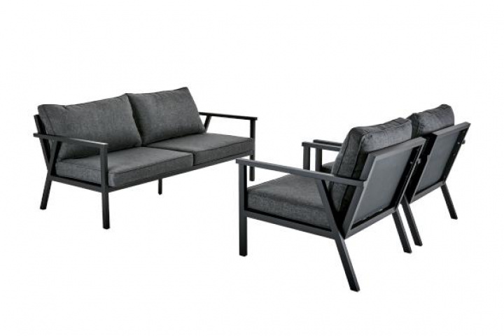 Rana 2,5-sits grupp, lav - sort/grå pude i gruppen Udendørs møbler / Loungemøbler / Loungemoduler / 2-sæders sofa - loungemoduler hos Sommarboden i Höllviken AB (5192-80-73)
