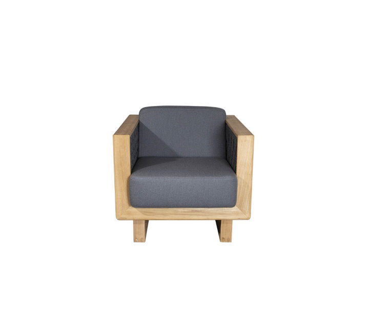 Angle loungefåtölj m/teak underrede - dark grey i gruppen Udendørs møbler / Loungemøbler / Loungemoduler / Lænestole - Loungemoduler hos Sommarboden i Höllviken AB (54010RODGAITGT)