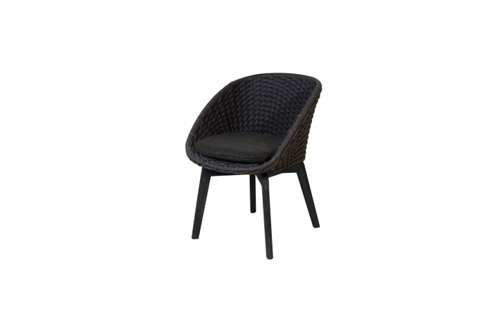 Peacock stol m/svart ben - dark grey i gruppen Udendørs møbler / Materiale / Rådne møbler / Stole - Rattanmøbler hos Sommarboden i Höllviken AB (5454RODGAL)