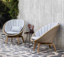 Peacock loungestol - natural/teak