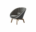 Peacock loungestol - grey/light grey/teak
