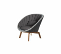 Peacock loungestol - grey/light grey/teak