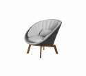 Peacock loungestol - grey/light grey/teak