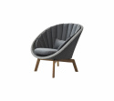 Peacock loungestol - grey/light grey/teak