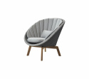 Peacock loungestol - grey/light grey/teak