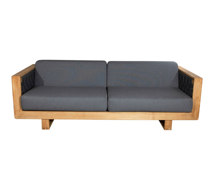 Angle 3-sits soffa m/teak underrede - dark grey i gruppen Udendørs møbler / Loungemøbler / Loungemoduler / 3-personers sofa - loungemoduler hos Sommarboden i Höllviken AB (55010RODGAITGT)
