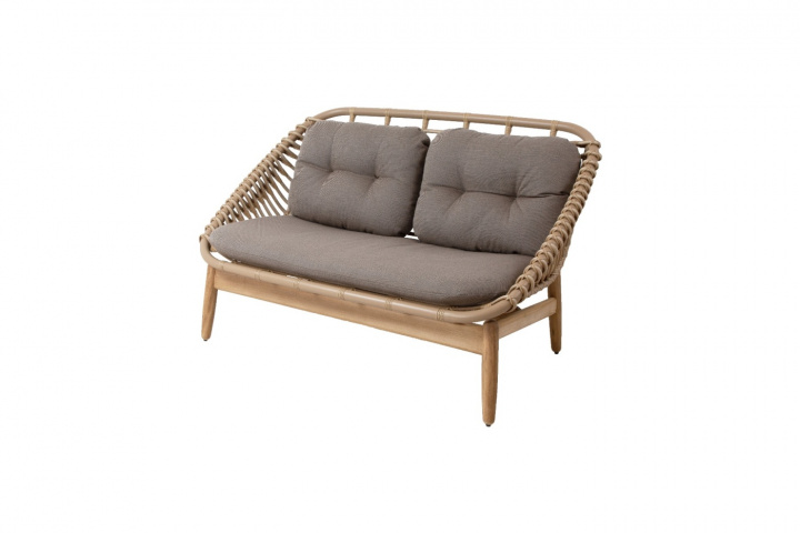 Strington 2-sits soffa m/teak underrede - natural i gruppen Udendørs møbler / Loungemøbler / Loungemoduler / 2-sæders sofa - loungemoduler hos Sommarboden i Höllviken AB (55020UAITTT)
